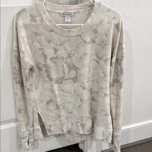 Athleta Beige Floral Sweatshirt